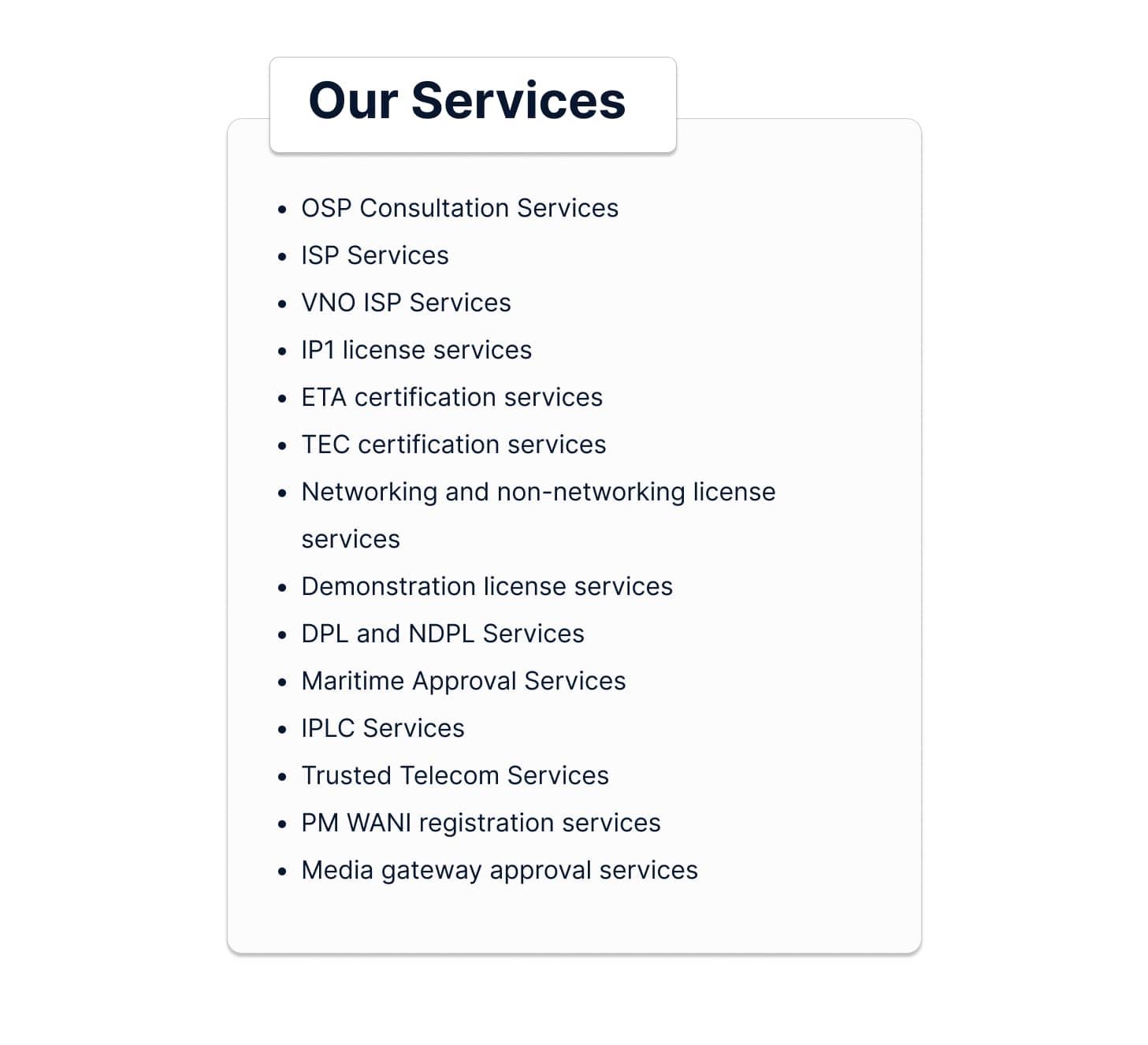 Telecom Consulting Services